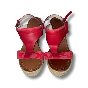 Coach Coral Espadrille Wedge Sandals (Size 8)